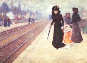 Georges D Espagnat The Suburban Railroad Station oil painting picture wholesale
